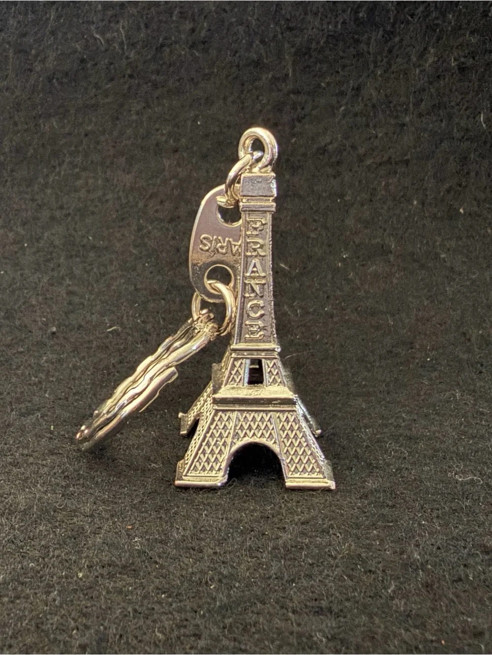 Silver Eiffel Tower Keychain Charm